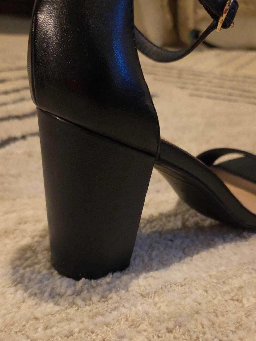 Kelly & Katie Black Ankle-Strap Open-Toe Block Heels - Picture 3 of 8